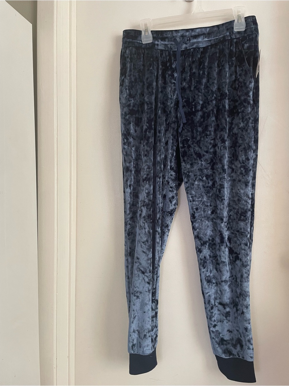 Secret Treasures Blue Velvet Jogger Pajama Pants